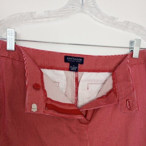 Ann Taylor Factory Red Pinstripe Skirt - Picture 4 of 11